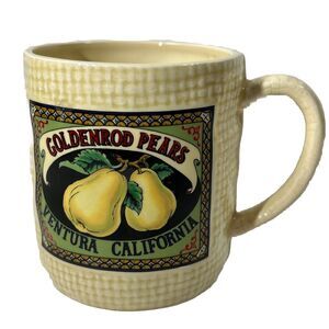 Goldenrod Pears Ventura California-Burlap Design-Coffee Mug-Vintage 1988 H & HD‎